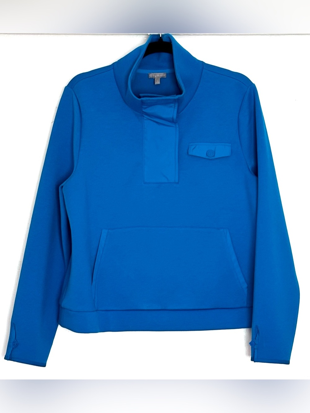 Talbots Button Up Pullover Sweater Bold Blue Size L - Picture 2 of 5